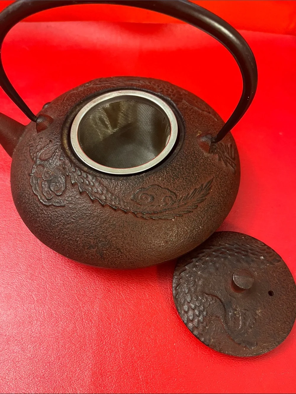 Joyce Chen Asian Collection Year of The Dragon Cast Iron Tetsubin Kettle Teapot